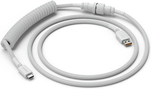 Glorious Coiled USB Type-C Keyboard Cable - White GLO-CBL-COIL-WHITE - Desert Games