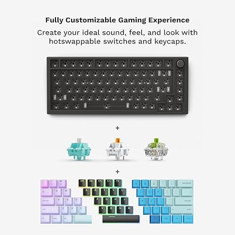 Glorious GMMK PRO 75% Modular Mechanical Gaming Keyboard TKL, Fox Switches, Coiled Cable, Wrist Rest, PBT Keycaps - Black GLO-GMMK-P75-FOX-B - Desert Games