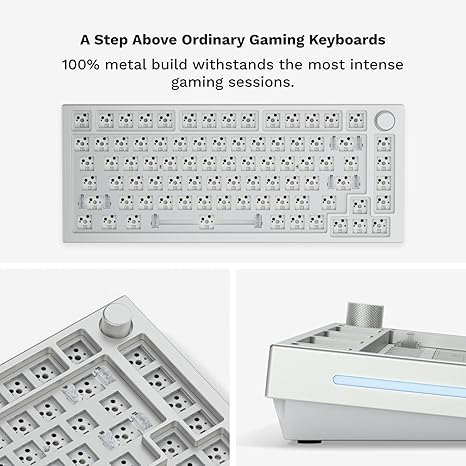 Glorious GMMK PRO 75% Barebones Modular Mechanical Gaming Keyboard - White GLO-GMMK-P75-RGB-W - Desert Games