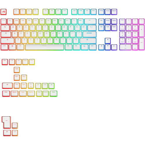 Glorious GPBT Aura V3 RGB Keycaps 130 Keys - White GLO-KB-ACC-KC-GPBT-AURA-WHT-US - Desert Games