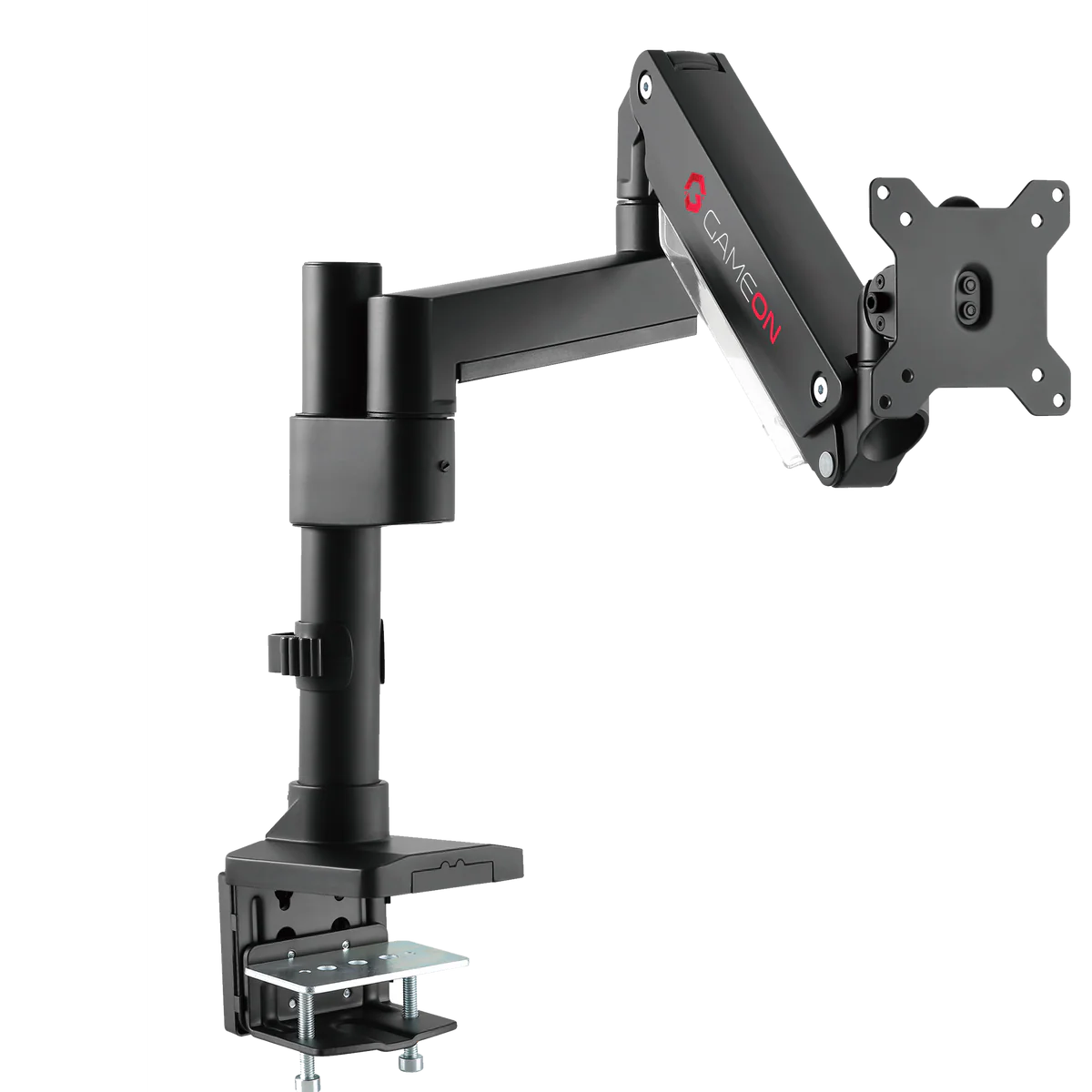 GAMEON GO-2083 Pole-Mounted Aluminum Heavy-Duty Spring-Assisted Single Monitor Arm - Black - Desert Games