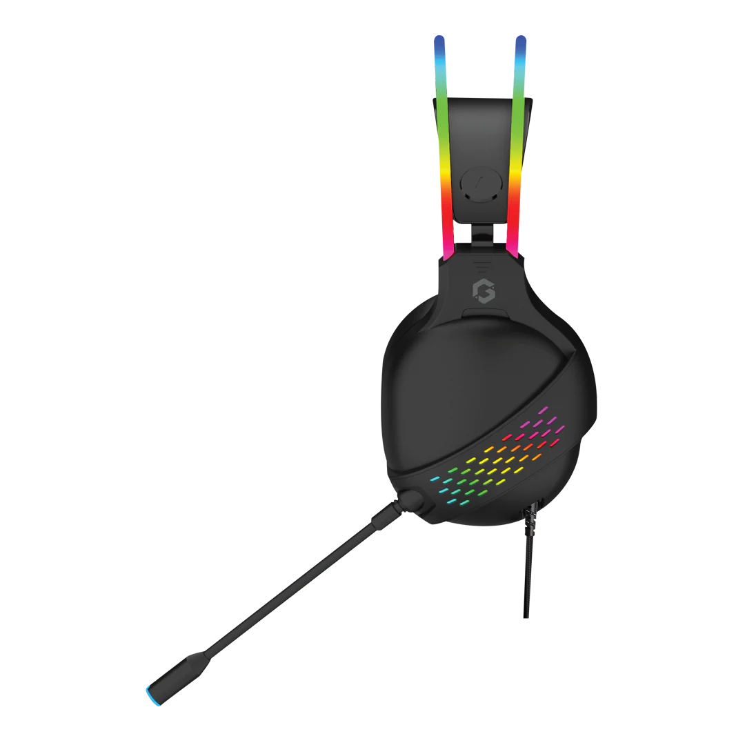 GAMEON GO-711 RGB Gaming Headset With Detachable Mic - Black - Desert Games