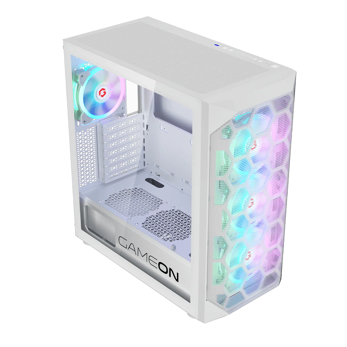 GAMEON Emperor Arctic I Series Mid Tower Gaming Case - White - Desert Games