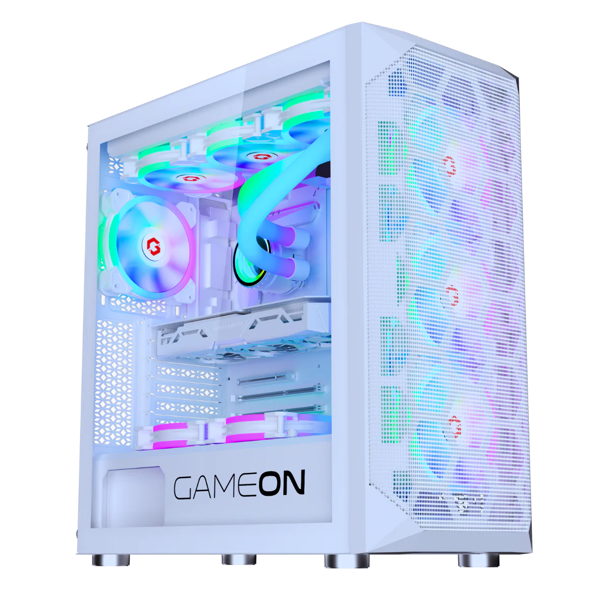 GAMEON Emperor Arctic I Series Mid Tower Gaming Case - White - Desert Games
