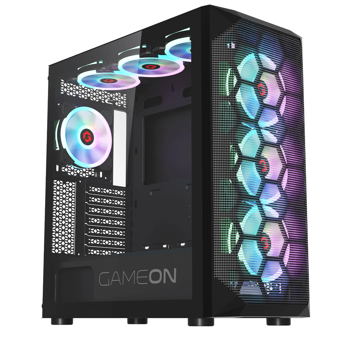 GAMEON Emperor Midnight I Series Mid Tower Gaming Case - Black - Desert Games