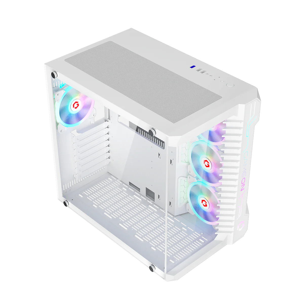 GAMEON Emperor Arctic III Series Mid Tower Gaming Case - White - Desert Games