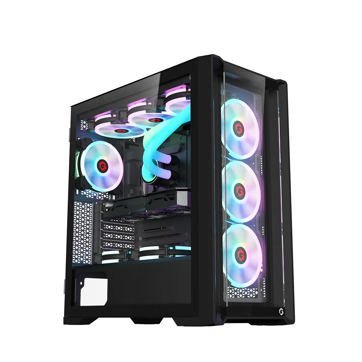 GAMEON Vortex Midnight Series Mid Tower Gaming Case - Black - Desert Games