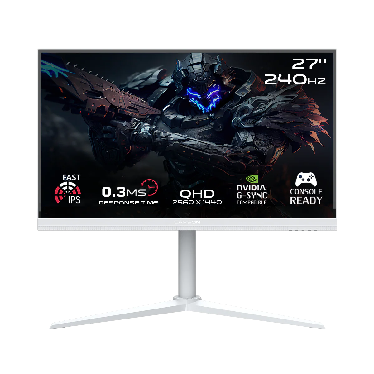 GAMEON GOA27QHD240IPS Artic Pro Series 27" QHD, 240Hz, MPRT 0.3ms, HDMI 2.1, Fast IPS Gaming Monitor (Supports PS5) - White - Desert Games