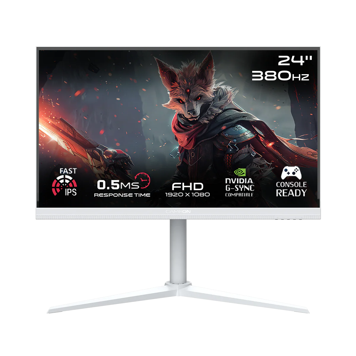 GAMEON GOAP24FHD380IPS Artic Pro Series 24" FHD, 360Hz, MPRT 0.5ms, HDMI 2.1, Fast IPS Gaming Monitor (Supports PS5) - White - Desert Games