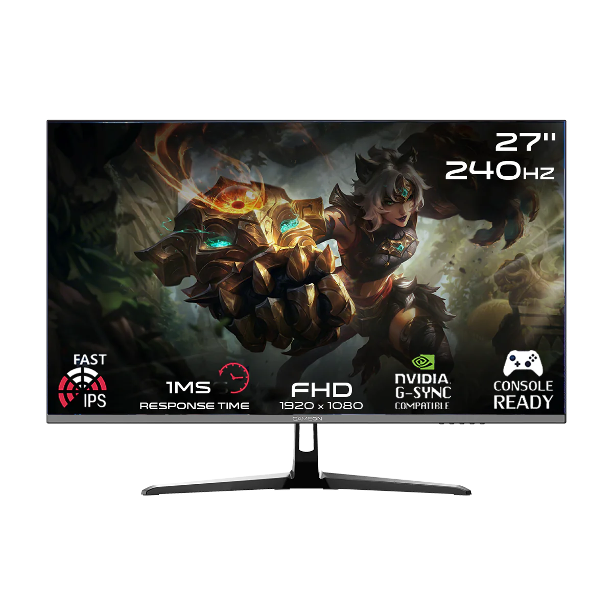 GAMEON GOESP27240IPS Esports Series 27" FHD, 240Hz, MPRT 0.5ms, HDMI 2.1, Fast IPS Gaming Monitor (Supports PS5) - Black - Desert Games