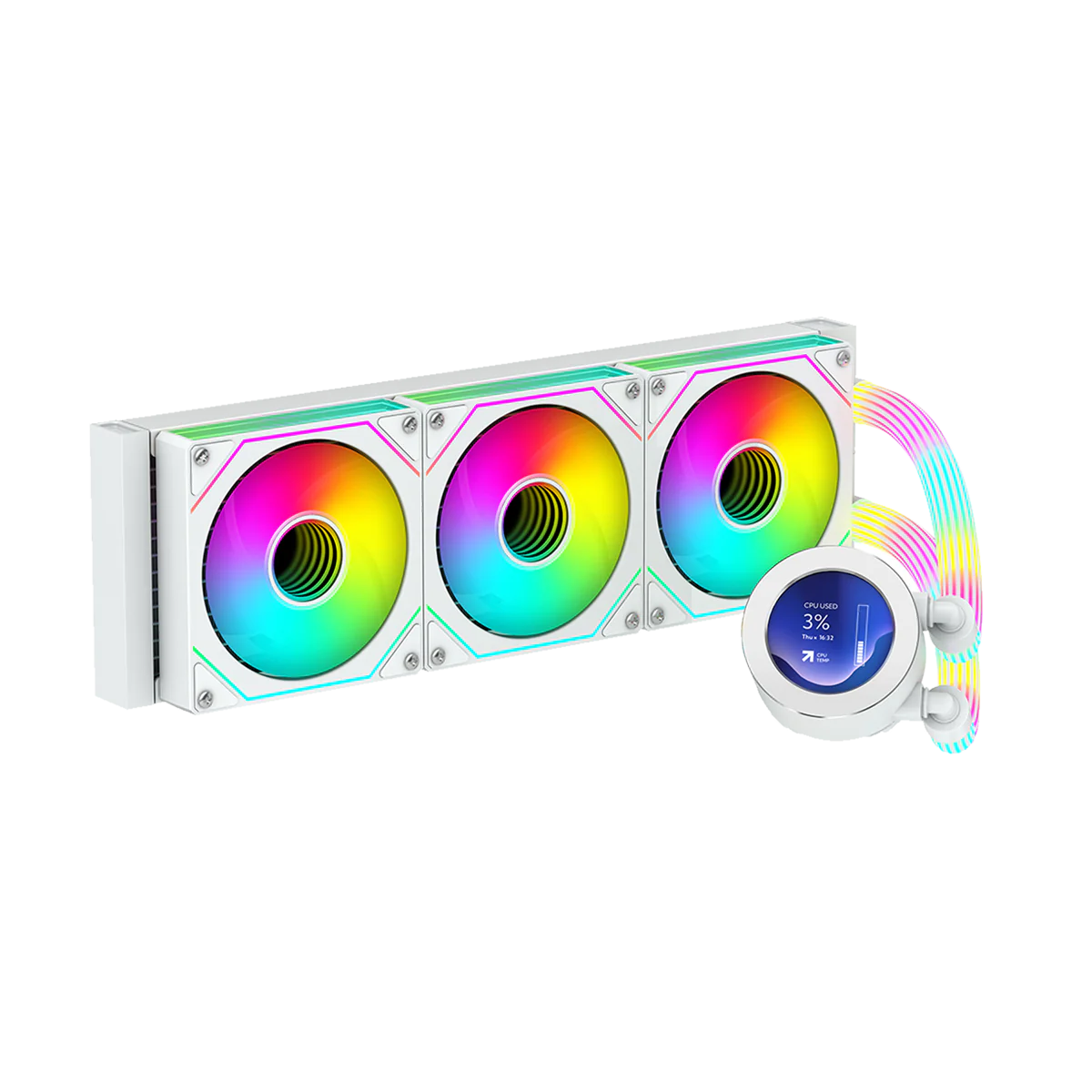 GAMEON KRAKEN N360 LCD Display Liquid CPU Cooler 360mm With ARGB Tube - White - Desert Games