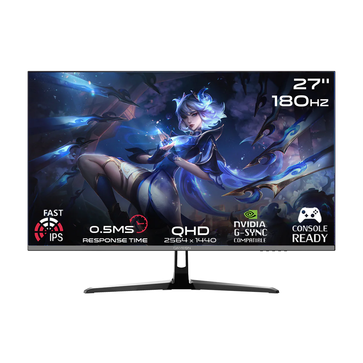 GAMEON GOPS27QHD180IPS Pro Series 27" QHD, 180Hz, MPRT 0.5ms, HDMI 2.1, Fast IPS Gaming Monitor (Supports PS5) - Black - Desert Games