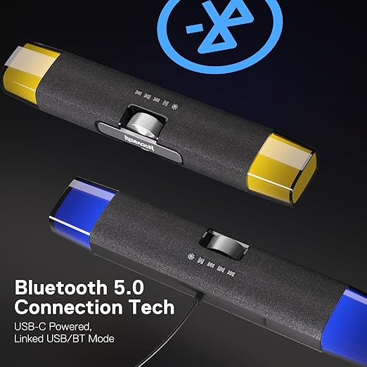 Redragon GS512 RGB Desktop Speakers, 2.0 PC Computer Stereo Soundbar - Desert Games