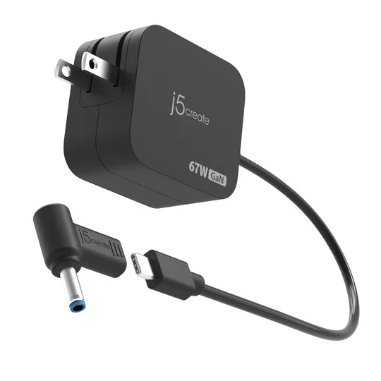 J5 Create 67W GaN PD USB-C® Mini Charger with 4.5 mm DC Converter - Desert Games