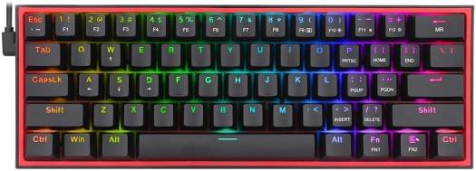 Redragon FIZZ K617 60% Wired Mechanical Keyboard, Red Switches - Desert Games