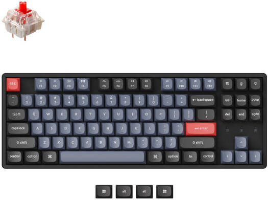Keychron K8 Pro Wireless Custom Mechanical Keyboard, Red Switch K8P-J1-AR - Desert Games