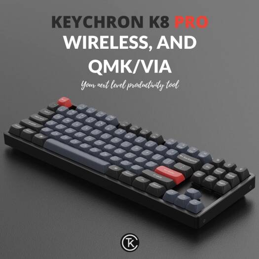 Keychron K8 Pro Wireless Custom Mechanical Keyboard, Red Switch K8P-J1-AR - Desert Games