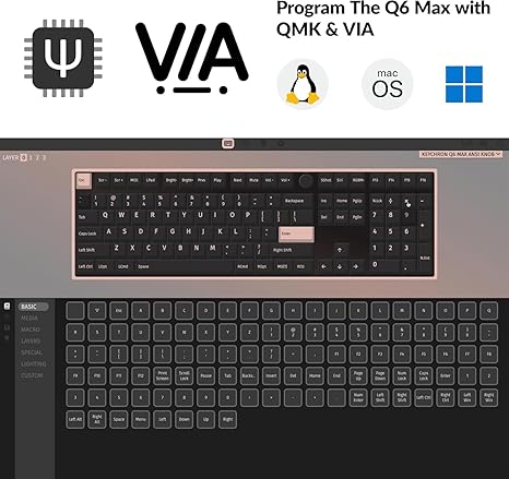 Keychron V6 Max V6M-D1-AR Wireless Mechanical Keyboard with English and Arabic Layout - Desert Games