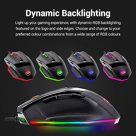 Redragon Sniper M801 Gaming Mouse, RGB, Wired - Black - Desert Games