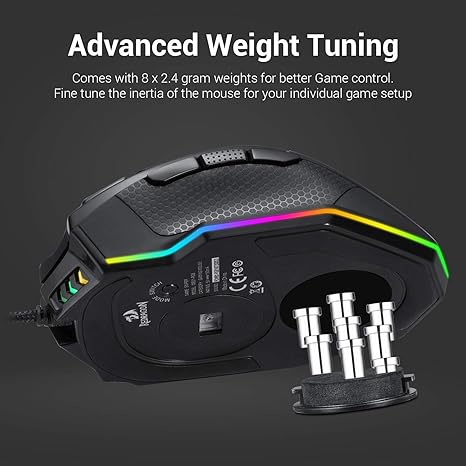 Redragon Sniper M801 Gaming Mouse, RGB, Wired - Black - Desert Games