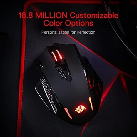 Redragon M913 Impact Elite Wireless Gaming Mouse, 16000 DPI Wired/Wireless RGB Mouse - Desert Games