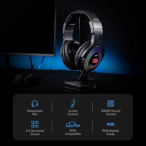 Redragon H350 RGB Wired Gaming Headset - Desert Games