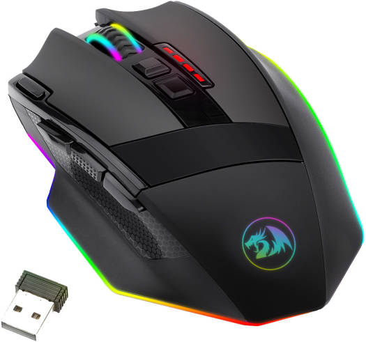 Redragon M801P Sniper Pro Wireless & Wired Gaming Mouse, Black - Desert Games