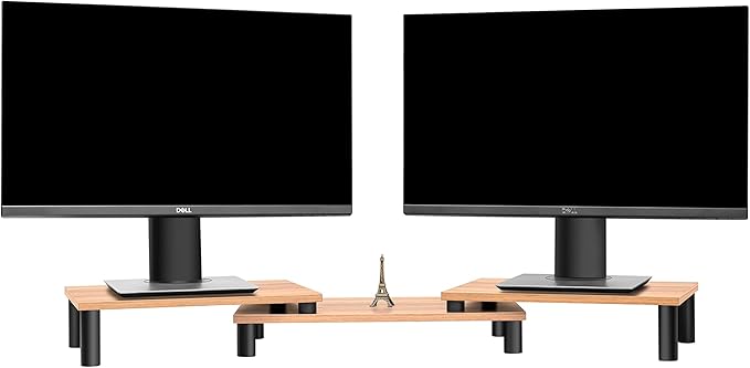 UPERGO ID-42 Solid Wood Dual Monitor Stand Riser - Desert Games