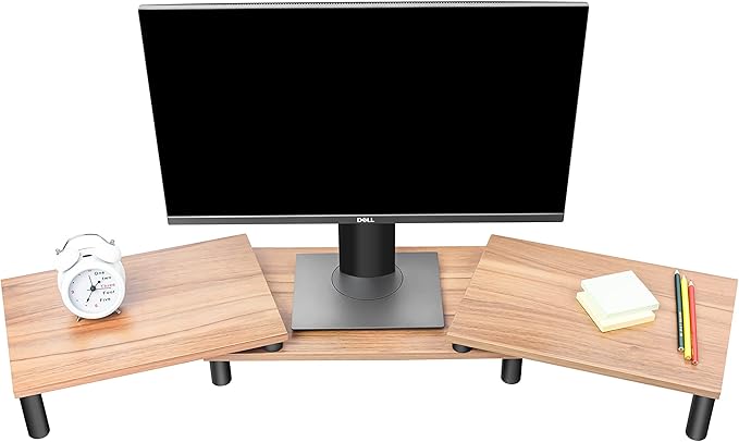 UPERGO ID-42 Solid Wood Dual Monitor Stand Riser - Desert Games