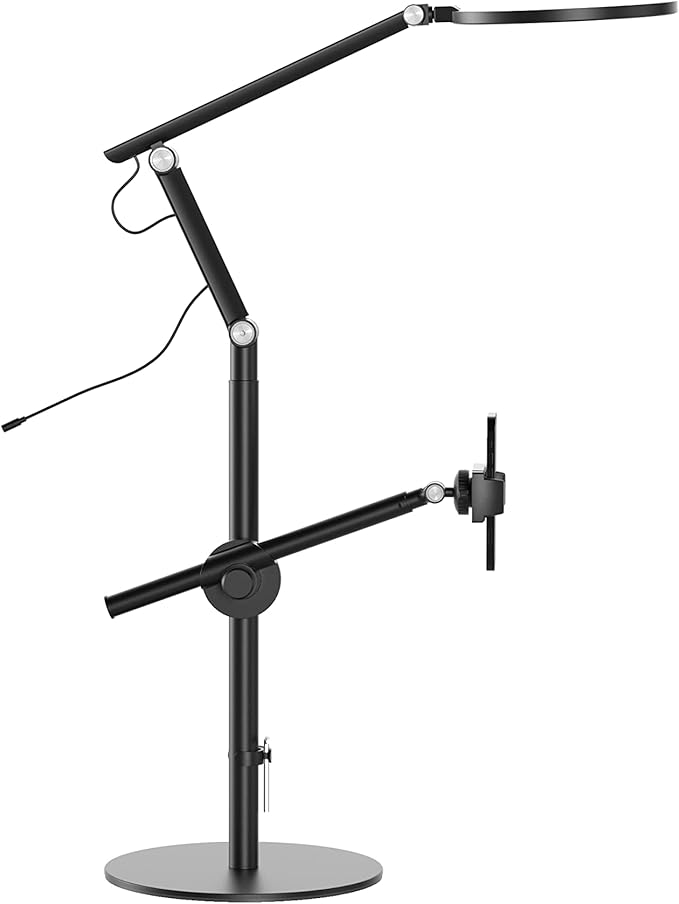 UPERGO LT-1DS Selfie Light Live Stand With Phone & Tablet Holder - Black - Desert Games