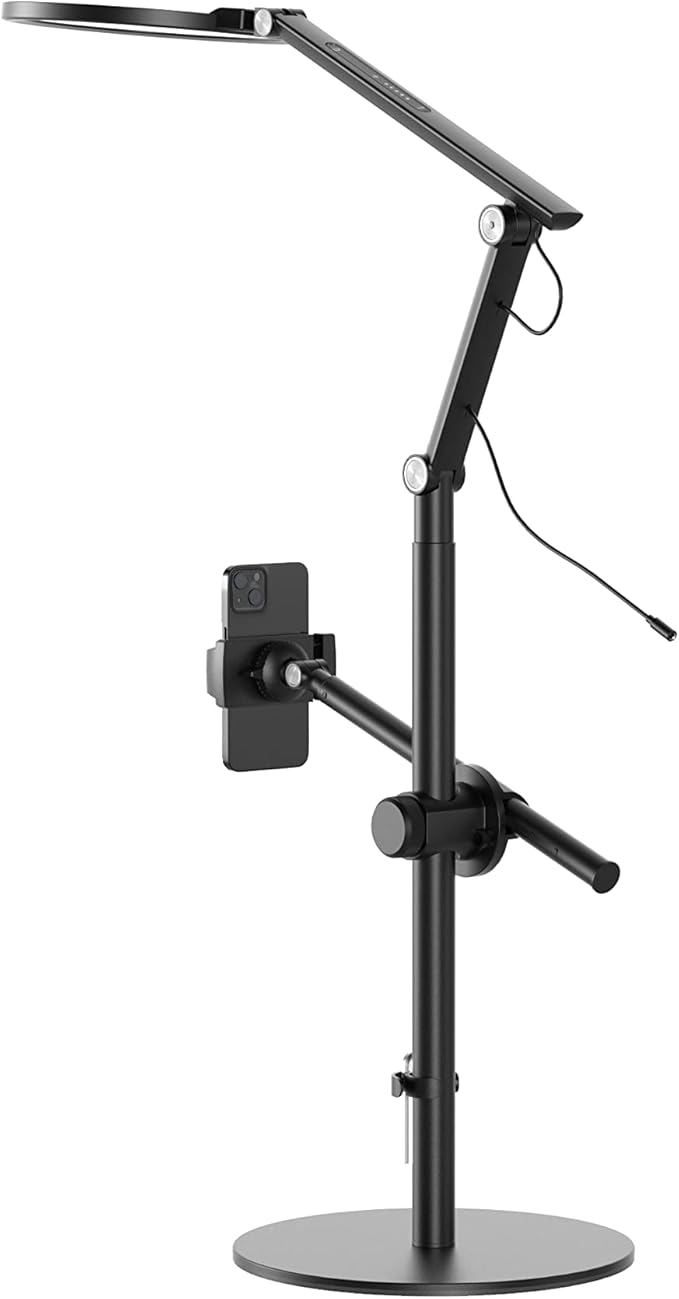 UPERGO LT-1DS Selfie Light Live Stand With Phone & Tablet Holder - Black - Desert Games