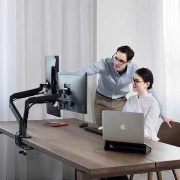 Upergo OZ-2 Gas Spring Dual Monitor Desk Mount, Steady Arm - Desert Games
