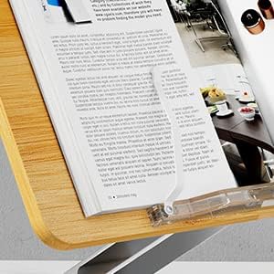 UPERGO AP-2DW Angle Adjustable Reading Book Stand, Bookrest Holder for Textbook - Silver - Desert Games