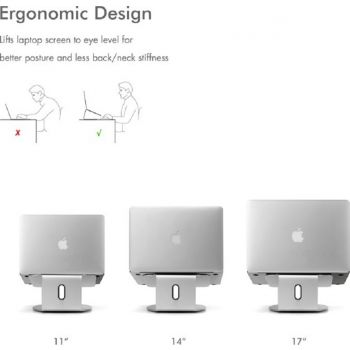 Upergo AP-2S Aluminum Alloy Laptop Stand/Holder - Silver - Desert Games