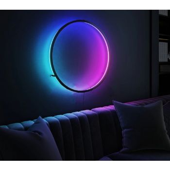Gadgeton Modern Hollow Round RGB LED Wall Lamp with Remote Control - 745614 - Desert Games