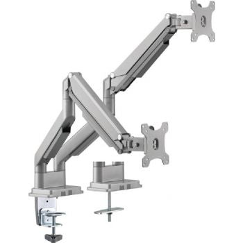 Gadgeton GGO-2069 Gas Spring Aluminum Dual Monitor Arm, Stand And Mount For Gaming And Office Use, Silver - Desert Games