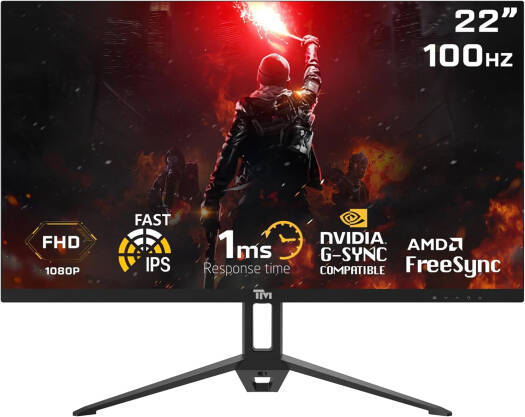 Twisted Minds 22" FHD Gaming Monitor, IPS Panel Technology, 1920 x 1080 Full HD Resolution, 100Hz Refresh Rate, 1ms, Speaker, HDMI 1.4 / VGA / Audio / DC, Black | TM22FHD100IPS - Desert Games