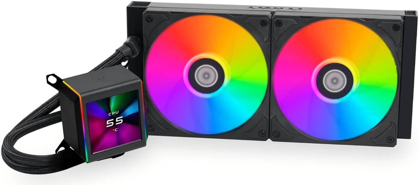Lian Li Galahad II LCD 280 AIO RGB CPU Liquid Cooler, Black | G89.GA2ALCD28B.00 - Desert Games