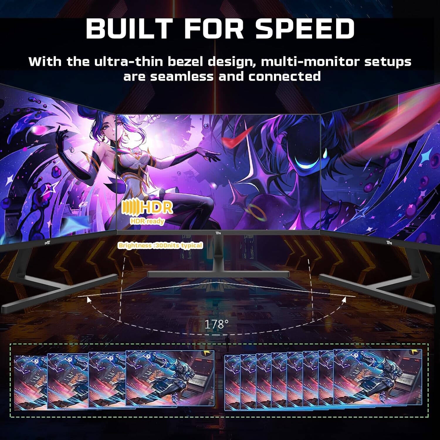 Twisted Minds TM24FHD180IPS Blaze Series Gaming Monitor, 24" FHD IPS Display, 180Hz Refresh Rate, 0.5ms Response Time, NVIDIA G-Sync Compatible, 16.7M Colors, Black | TM24FHD180IPS - Desert Games