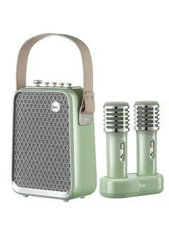 Divoom Songbird HQ - 50W Bluetooth Speaker with Karaoke Dual Wireless Microphones - Green - Desert Games