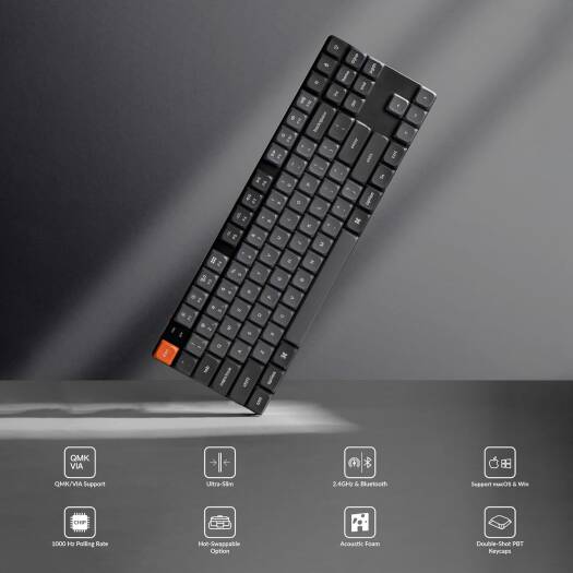 Keychron K1 Max QMK/VIA Low‑Profile 80% Wireless Mechanical Keyboard - Desert Games
