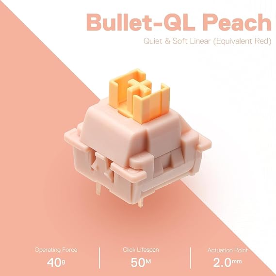 Redragon A113 Bullet-QL 24 Soft Linear Mechanical Switches - Desert Games